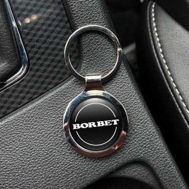 Borbet Keychain Metal Black White Ring Classic Logo