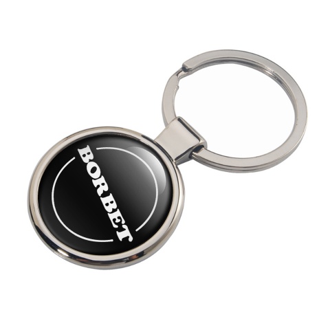 Borbet Keychain Metal Black White Ring Classic Logo