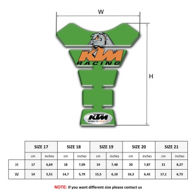 KTM Tank Pad Motorbike Green Print Version 