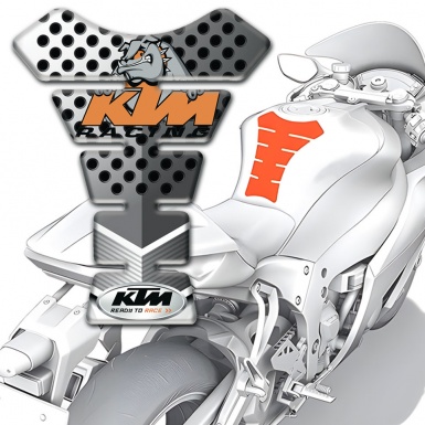 KTM Tank Pad Motorbike Perforated Version Dog Logo Style 