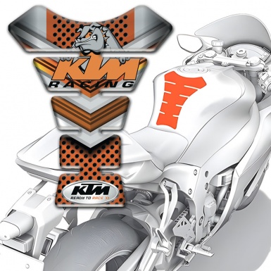 KTM Tank Protector Copper Gray Decoration and Animation Dog Logo 