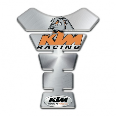 KTM Tank Pad Motorbike Silver Base Cartoon Dog Logo 