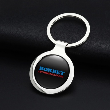 Borbet Key Holder Metal Black Blue Logo Design