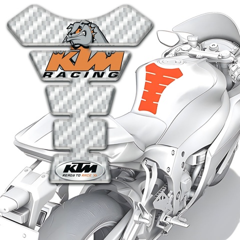 KTM Tank Pad Protector White Carbon Decoration 