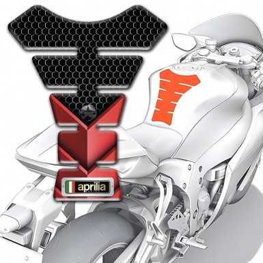 Aprilia Tank Pad Protector Red Black Print Design 