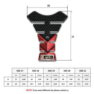 Aprilia Tank Pad Protector Red Black Print Design 