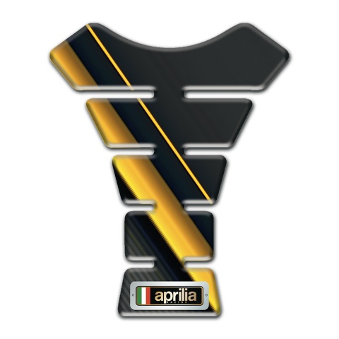 Aprilia Tank Pad Motorbike Diagonal Yellow Decoration Design 