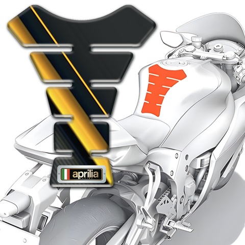 Aprilia Tank Pad Motorbike Diagonal Yellow Decoration Design 