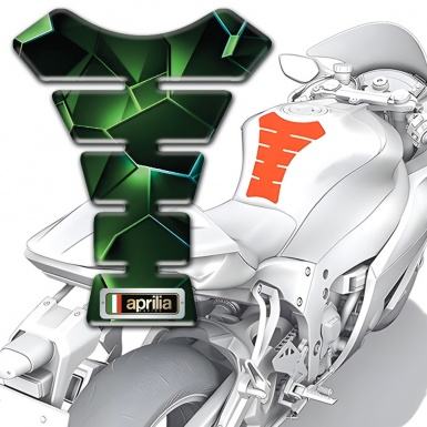 Aprilia Tank Fuse Green Diamond Effect Design 