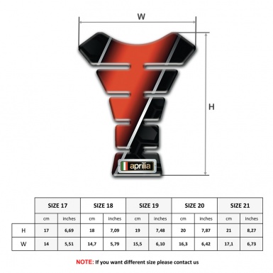 Aprilia Tank Pad Motorbike Black Red Print Base Design 