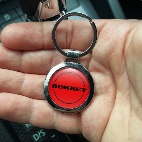 Borbet Keychain Metal Red Black Circle Logo