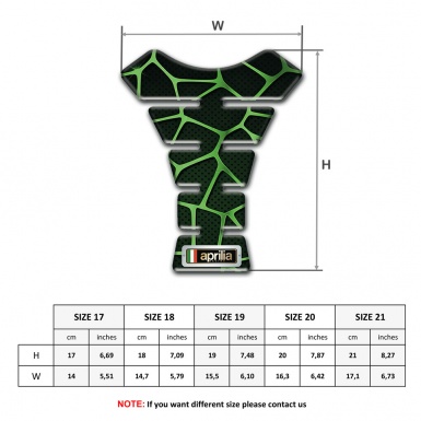 Aprilia Tank Guard Pads Black with Green Patterns Design 