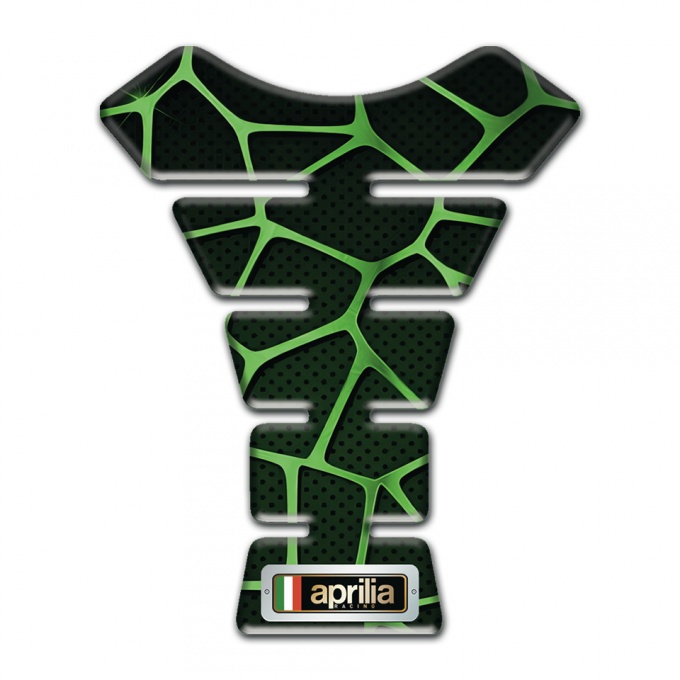 Aprilia Tank Guard Pads Black with Green Patterns Design 