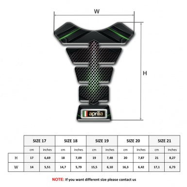 Aprilia Tank Pad Protector Green Shadow Design 