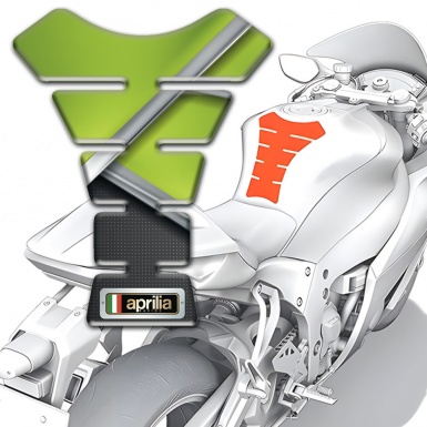 Aprilia Tank Pad Motorbike Green Black Design 