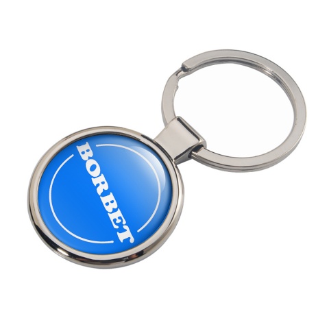 Borbet Metal Key Ring Blue White Circle Logo Design