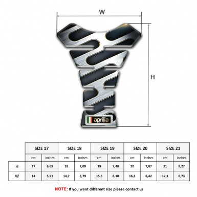 Aprilia Tank Pad Motorbike Metal Ornament Design 
