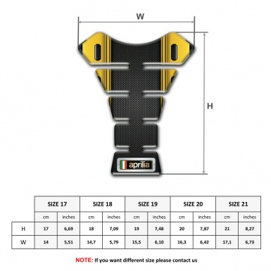 Aprilia Tank Pad Protector Stylish Yellow Black Print 