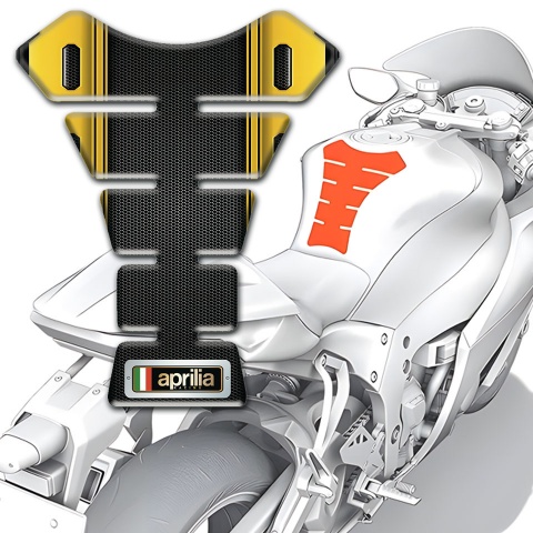 Aprilia Tank Pad Protector Stylish Yellow Black Print 