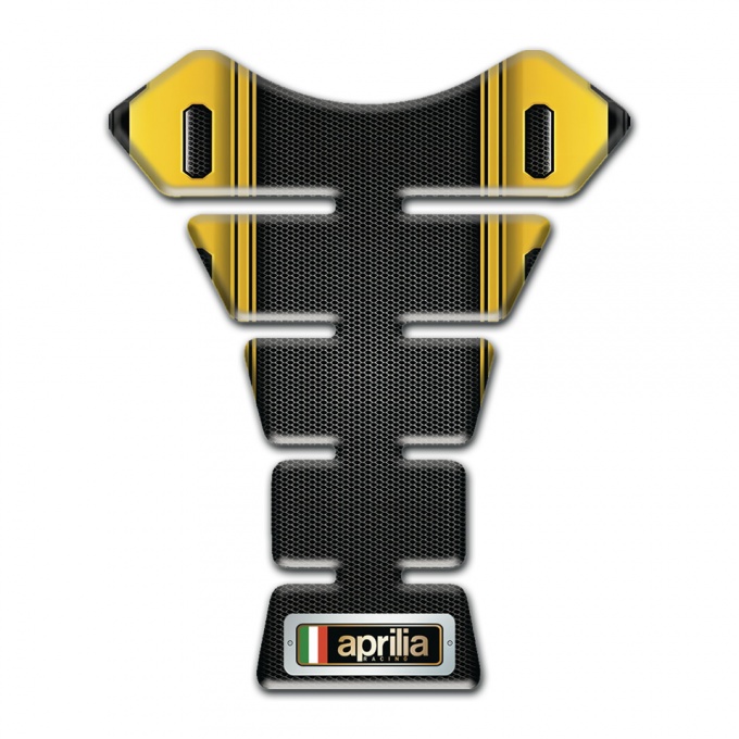Aprilia Tank Pad Protector Stylish Yellow Black Print 
