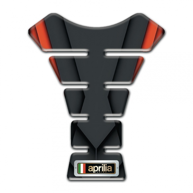 Aprilia Tank Protector Dark Base with Orange Motive 