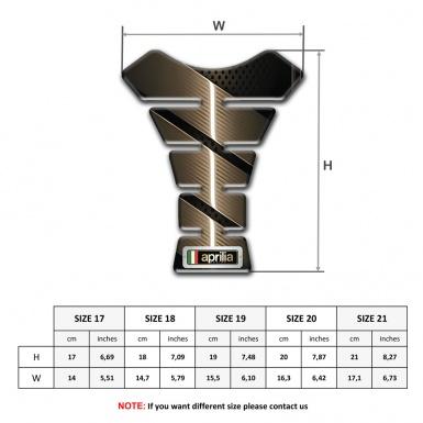 Aprilia Tank Pad Protector Bronze DEsign 
