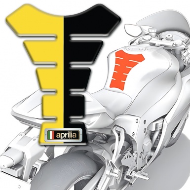 Aprilia Tank Pad Protector Yellow Black Halves Design