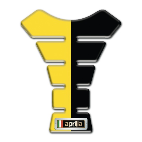Aprilia Tank Pad Protector Yellow Black Halves Design