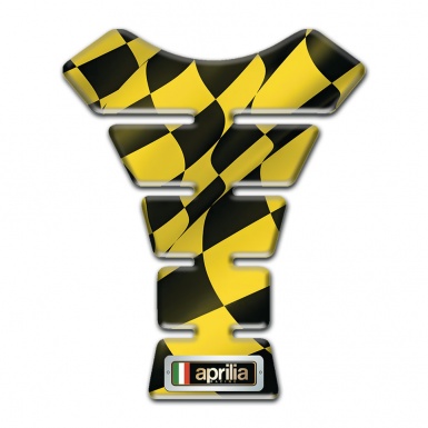 Aprilia Tank Guard Pads Yellow Black Flag Effect 