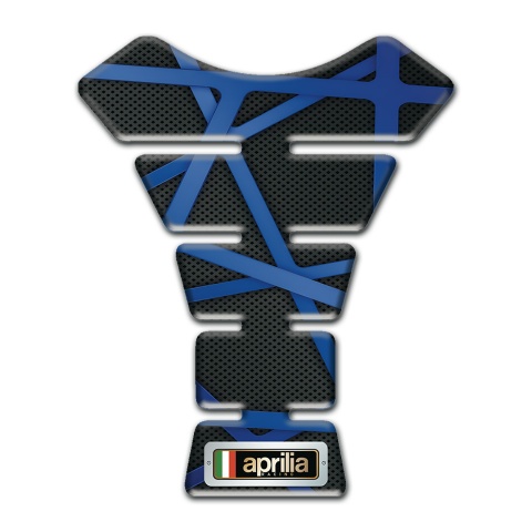 Aprilia Tank Pad Protector Black with Blue Patterns Design 