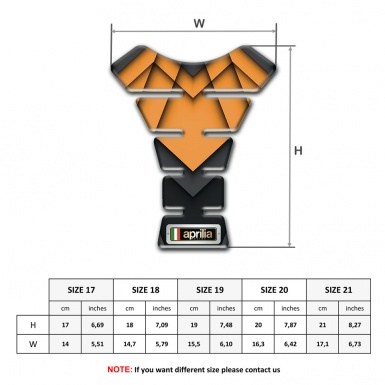 Aprilia Tank Guard Pads Orange Parts Design 