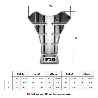 Aprilia Tank Guard Pads Metal Center panel Style 