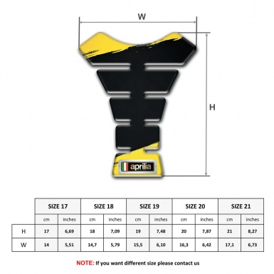 Aprilia Tank Pad Protector Yellow Black Print 