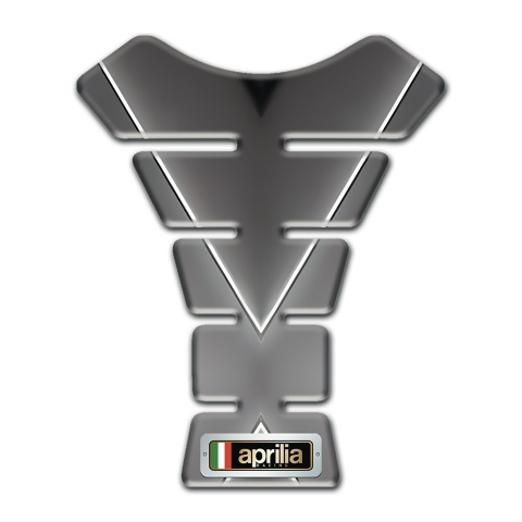 Aprilia Tank Guard Pads Gray Base with White Stripe Design 