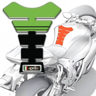 Aprilia Tank Guard Pads Green Black Print Design 