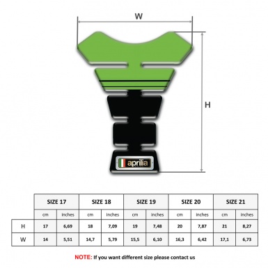 Aprilia Tank Guard Pads Green Black Print Design 