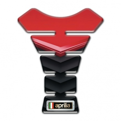 Aprilia Tank Pad Motorbike Red Black Base and Small Badge logo 