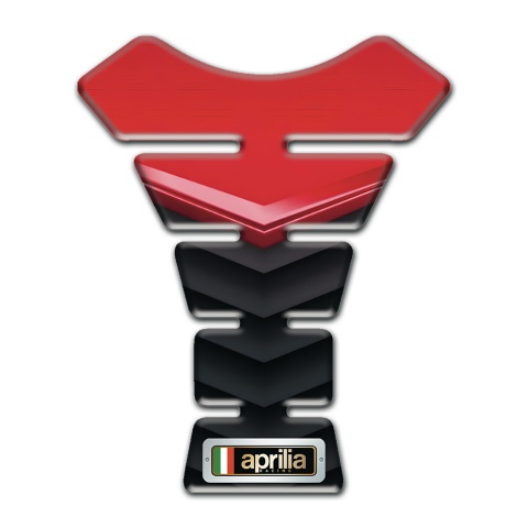 Aprilia Tank Pad Motorbike Red Black Base and Small Badge logo 