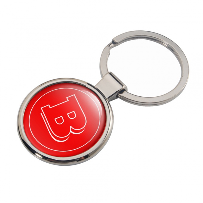 Mercedes Brabus Metal Key Ring Red White Circle Logo Design