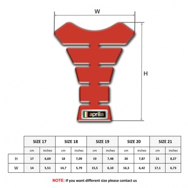 Aprilia Tank Pad Motorbike Red Design 
