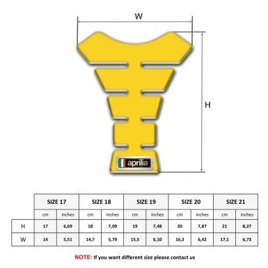 Aprilia Tank Protector Yellow Base Design 
