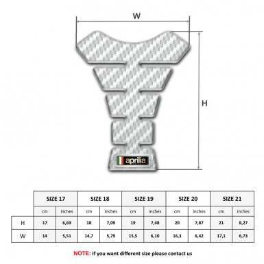 Aprilia Tank Pad Protector White Carbon Design 