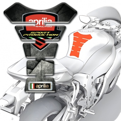 Aprilia Tank Guard Pads Mixed Gray Black Base Racing Logo Style 