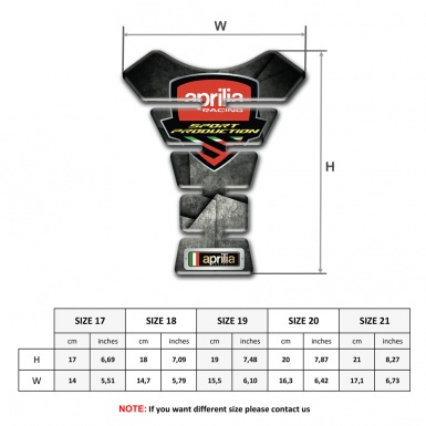 Aprilia Tank Guard Pads Mixed Gray Black Base Racing Logo Style 