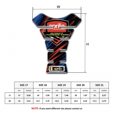 Aprilia Tank Pad Protector Black with Blue Red Patterns and Racing Logo Style 