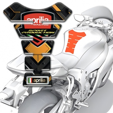 Aprilia Tank Pad Motorbike Yellow Rhobus Motive racing Logo Style 