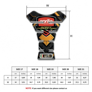 Aprilia Tank Pad Motorbike Yellow Rhobus Motive racing Logo Style 