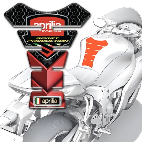 Aprilia Tank Pad Protector Red Black Details Print 