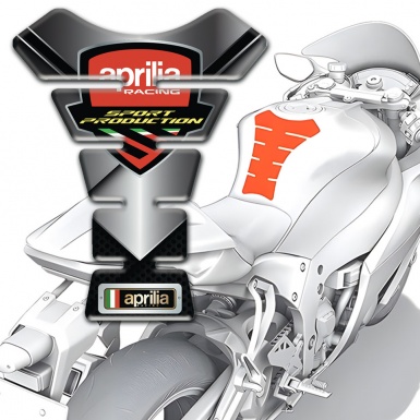 Aprilia Tank Protector Chromed Design Sport Production Logo Style 