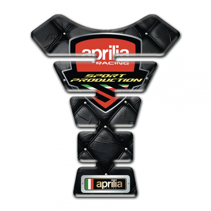Aprilia Tank Pad Protector Black Skin Effect Base and Racing Logo Style 